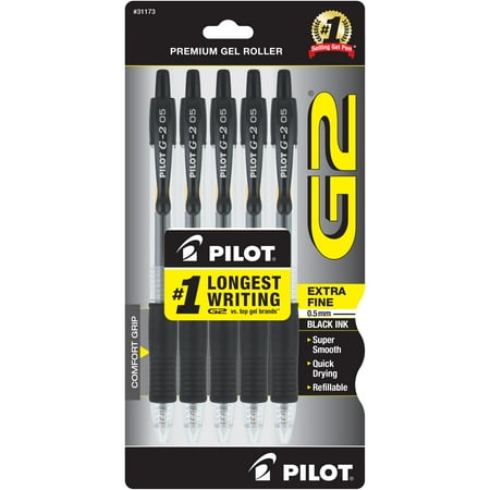 Pilot G2 Black Extra Fine 5ct