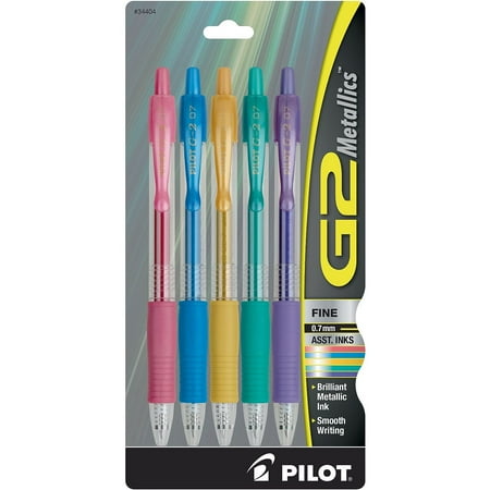 Pilot G2 Gel Pens Metallic 5pk