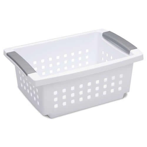 Sterilite Stacking Bskt WHT Sm