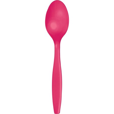 Plastic Spoon 24ct Hot Magenta