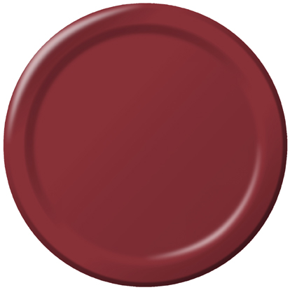 7" Paper Plate Burgundy 24ct
