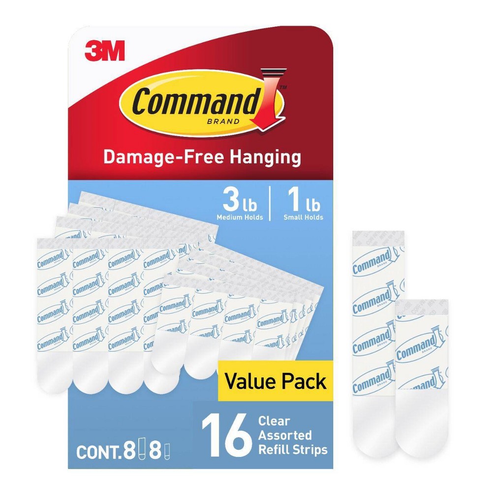 Command Refill Strip Clear 16c