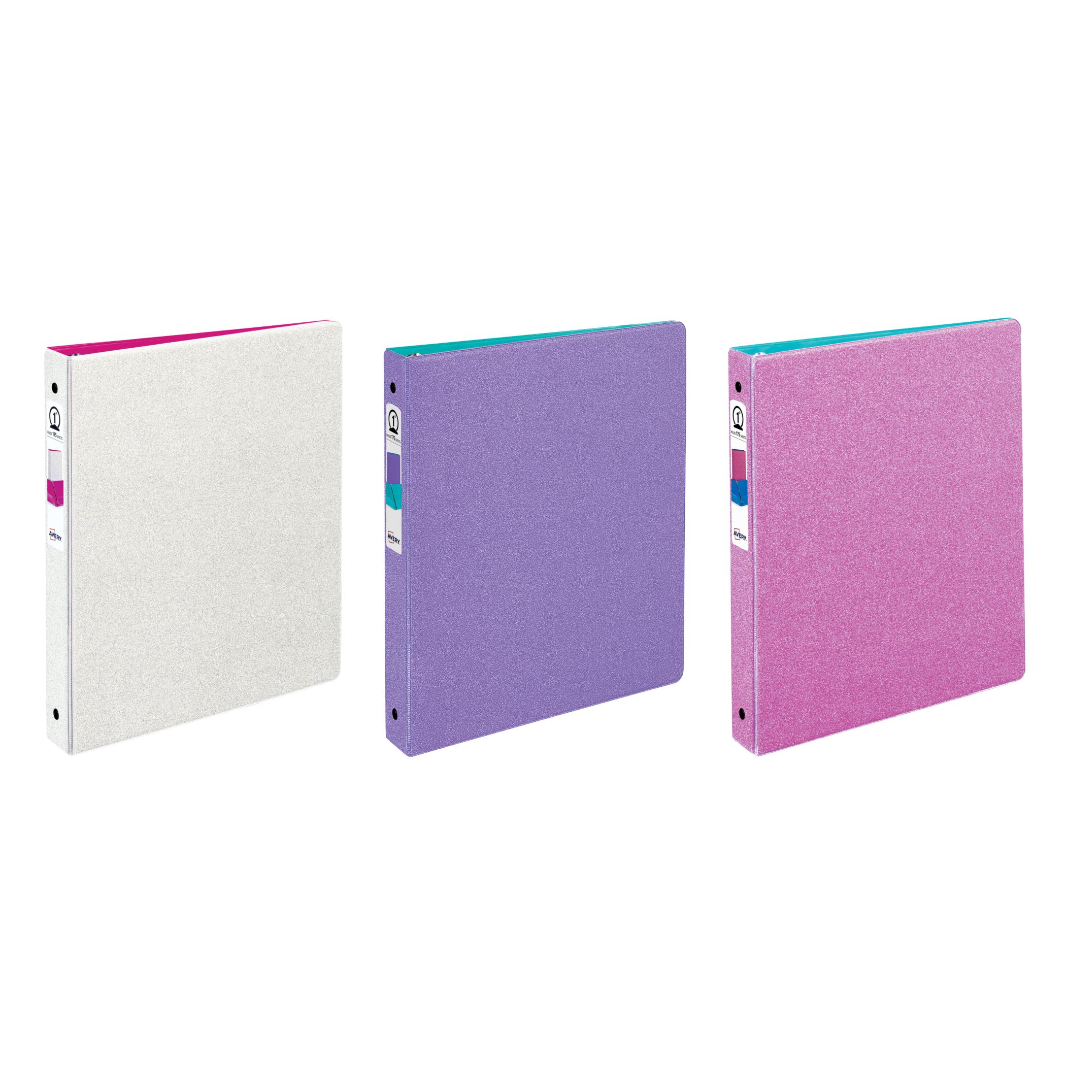 1" Binder Glitter Purple or Pi