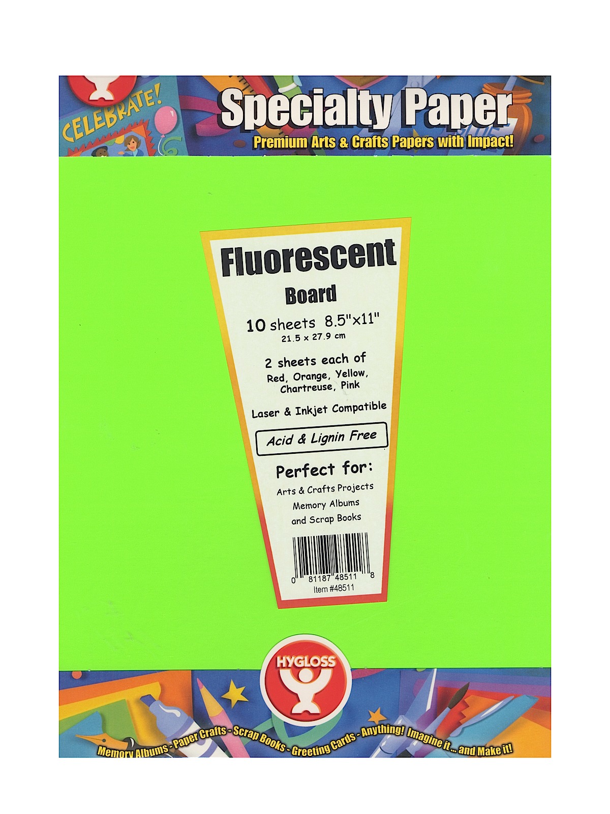 Fluorescent Board 8.5x11 Ass'd