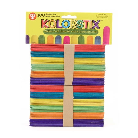 Craft Stick Jumbo 6" 100 Colo