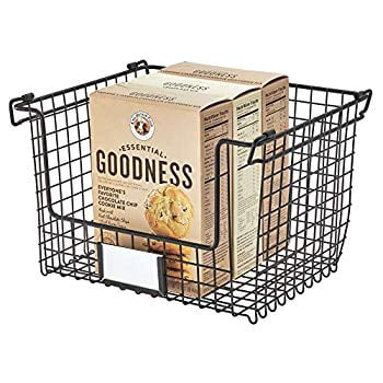 Stackable Wire Basket Lrg BLK