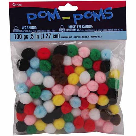 Pom Poms 1/2" Multi 100ct