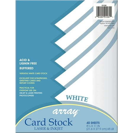 Card Stock White 65 LB 40ct