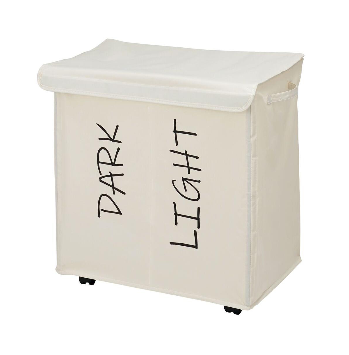 Hamper Didvided w/Wheels mDesi