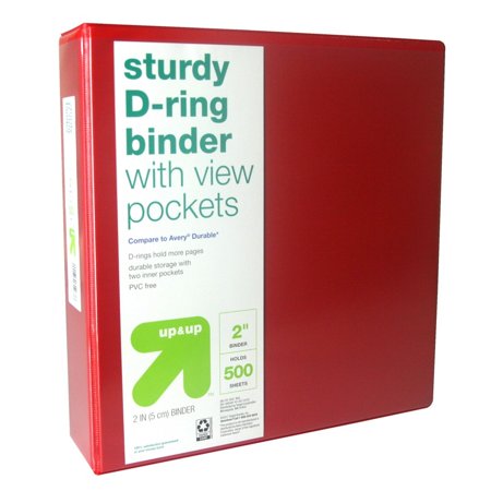 2" View Binder 'D' Economy RED