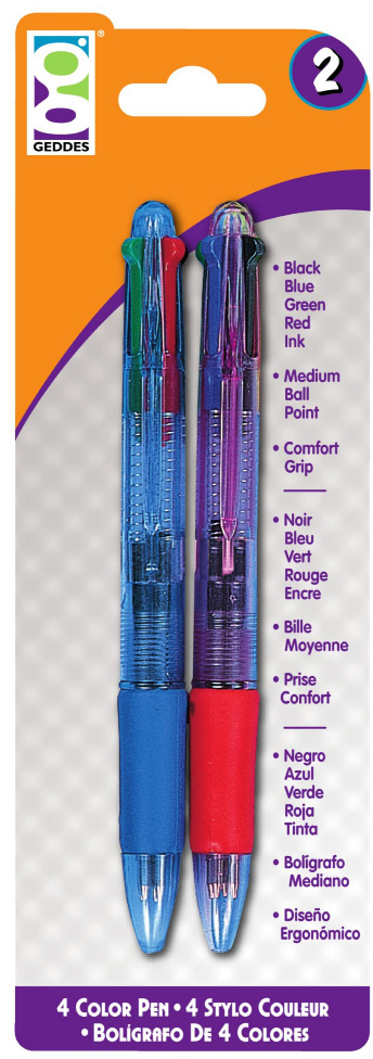 Geddes 4 Color Pen - 2pk.