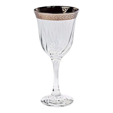 Rosa Stem Goblet w/Silv CLR 6c