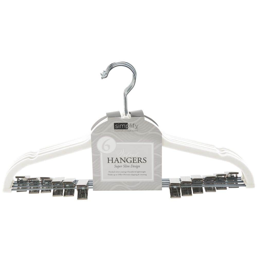 Hanger-Velvet Ivory w/clip 6pk
