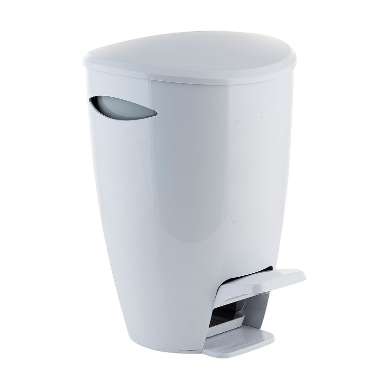Trash Can 5L w/Step Contour Wh