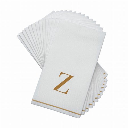 Guest Towel "Z" Wht/Gold 14ct