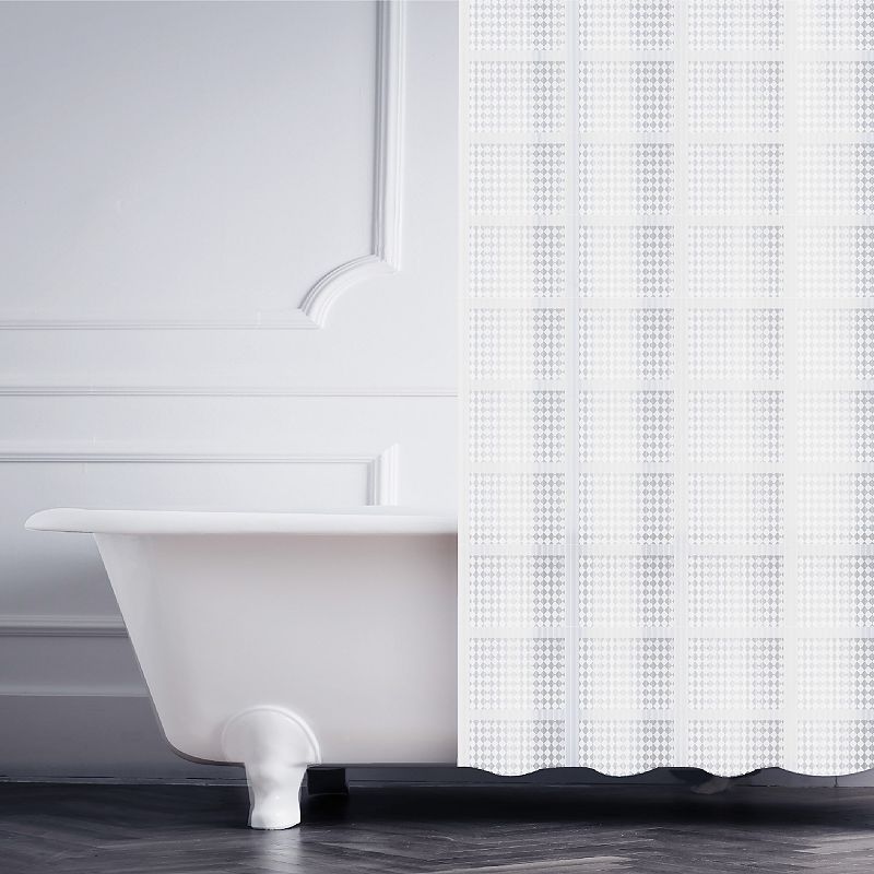 Shower Curtain Weave Wht Pattn