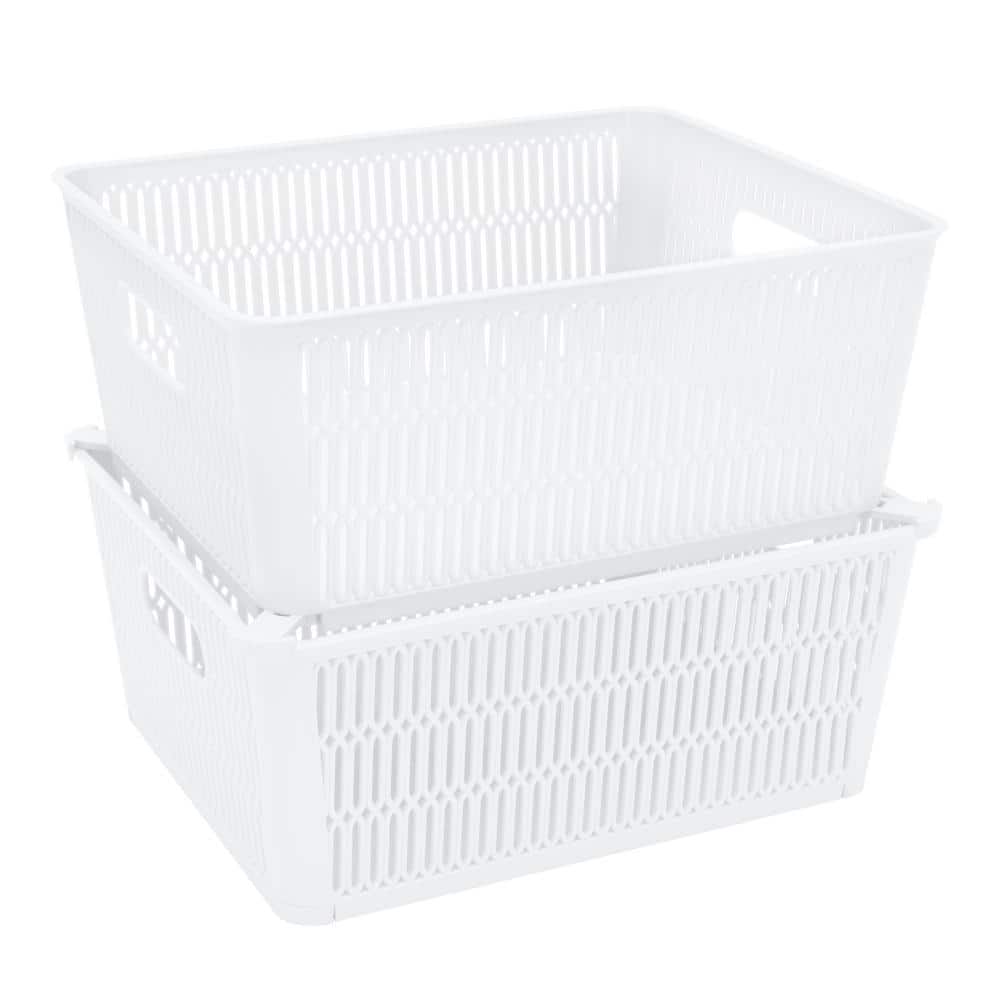 Basket 9x11x4 2c Stackbl WHITE