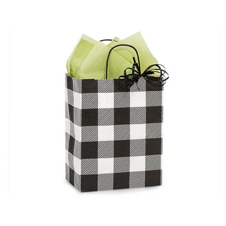 Gift Bag 8x4x10 Blk/Wt CHECK