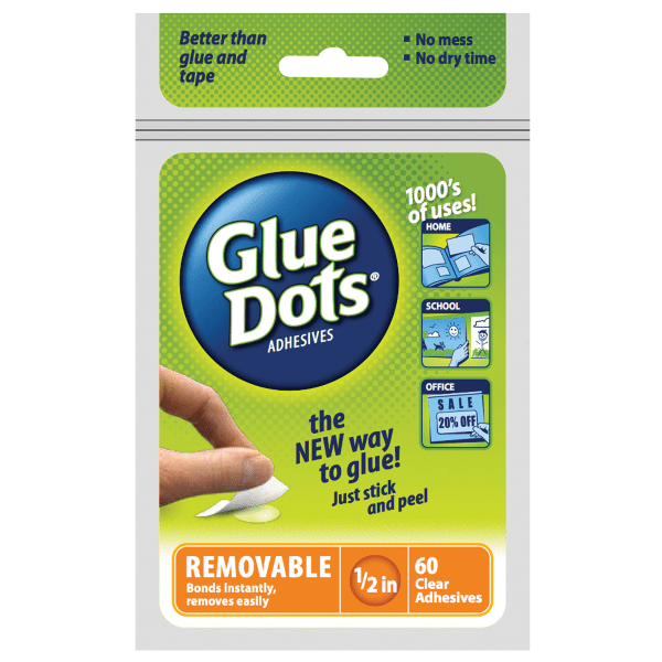 Glue Dots .5"  Rmvbl Clr 60
