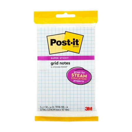 Post-It Notes 4x6 Grid 100ct
