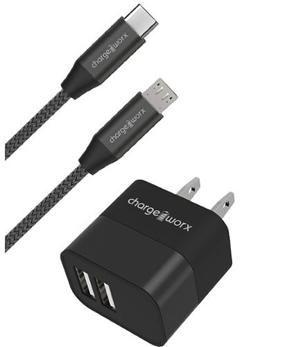 Dual USB W-Chrgr+C Wire 3' BK