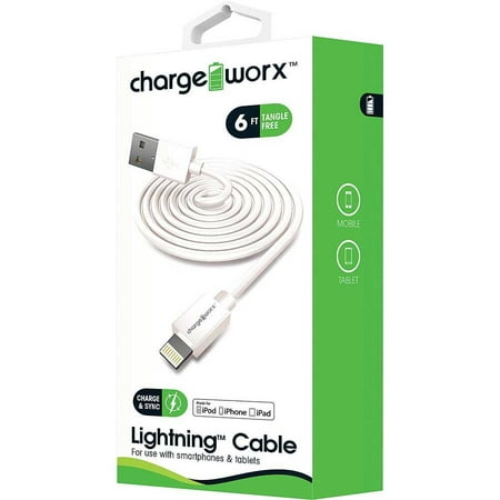 Lightning Cable 6' Wht ChargeW