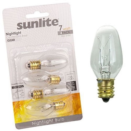 Night Light Bulb 4ct 7w Clear