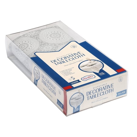 Tablecloth Reusable WHT/SLV