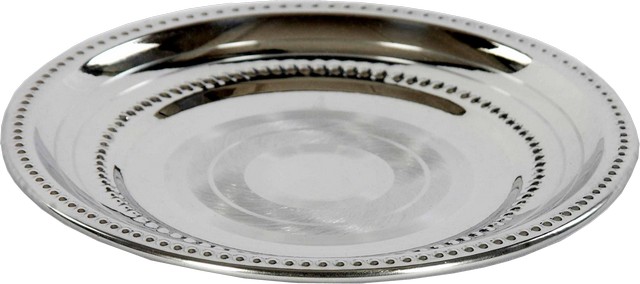 Kiddush Tray SS Beaded Design