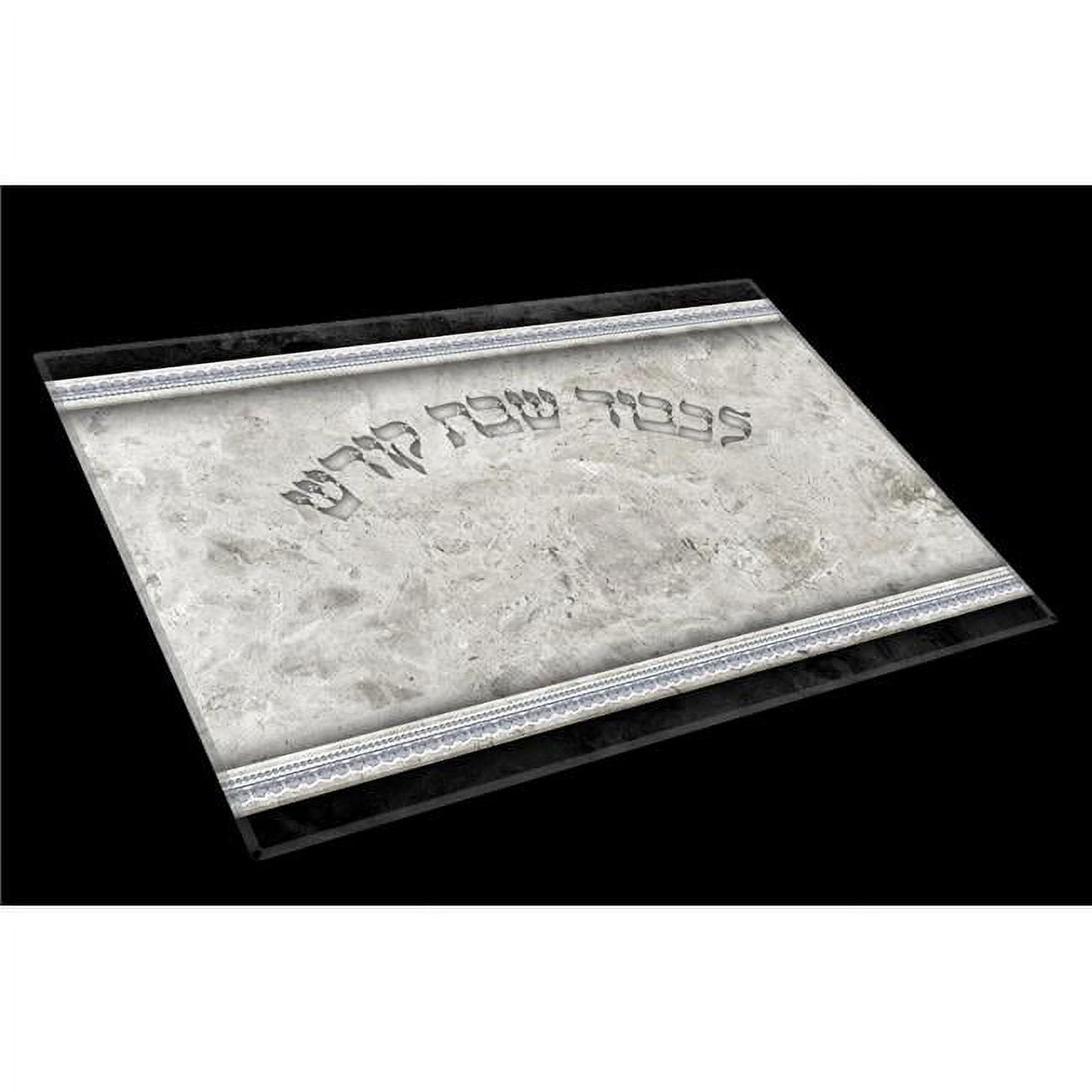 Challah Board Glass Slvr/Blk