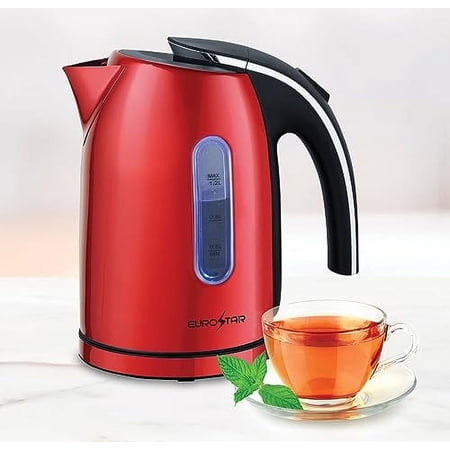 Cordless Kettle 1.2L Red Euros