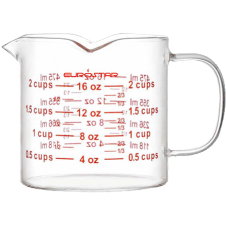 Measuring Cup 16oz 3 Spout Gla