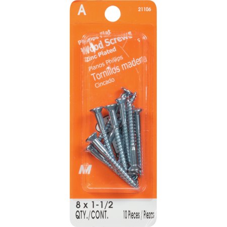 Wood Screw 8x1-1/2   10ct