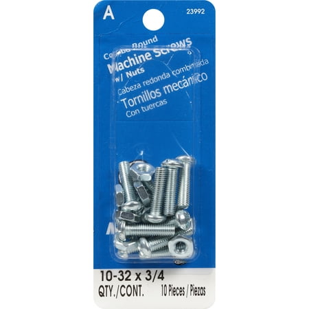Machine Screw w/Nut 10-32x3/4