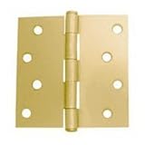 Hinge - 4" RP Sq Corner Brass