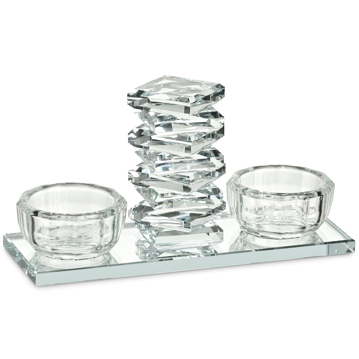 Salt Holder Glass Silver Accen