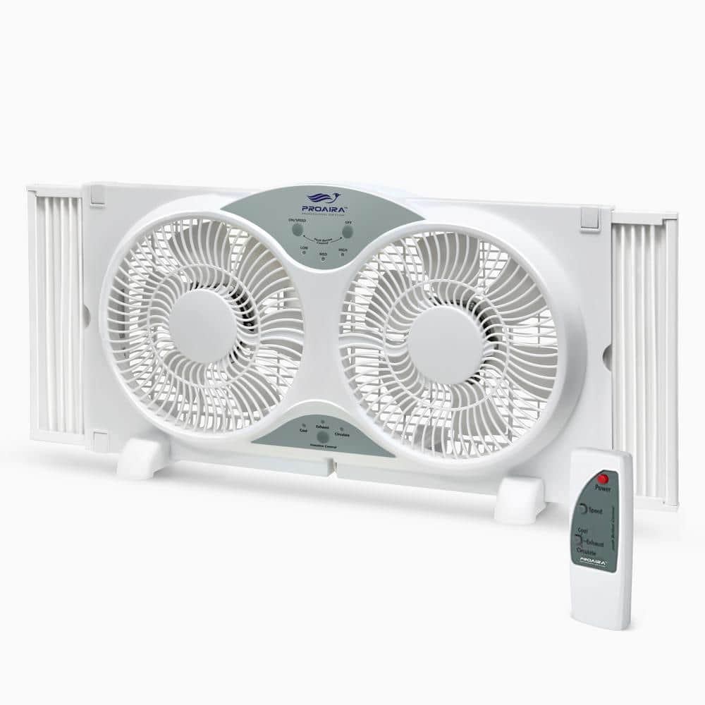 Twin Window Fan 9" Rvrsbl+Remo