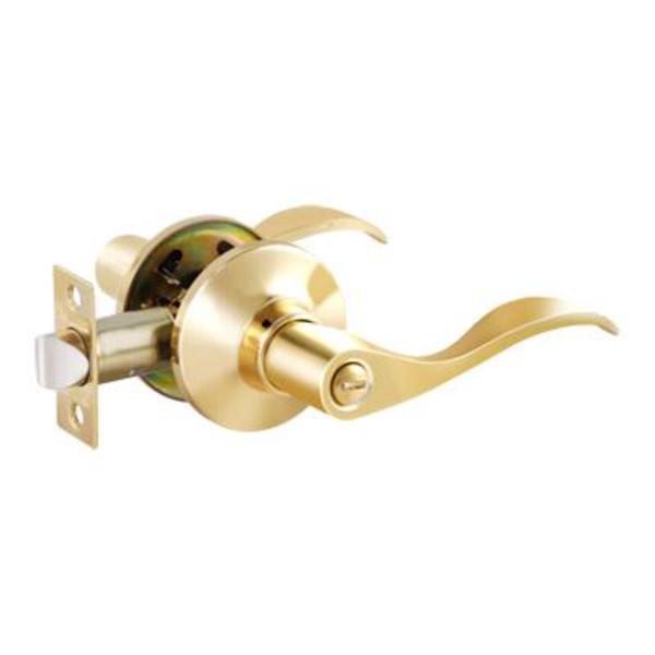 Bed & Bath Lever Wavy Brass