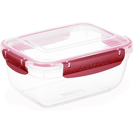 Food Container 1.5qt Rect Red