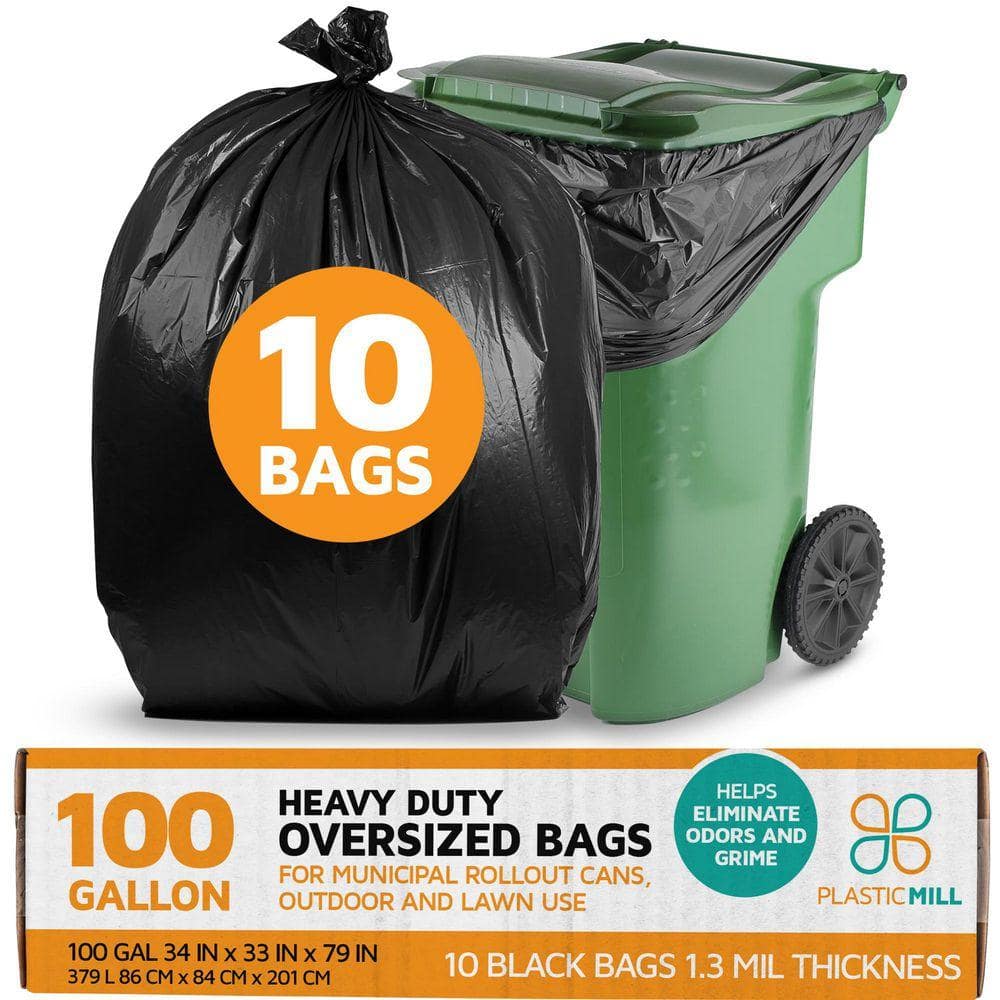 Trash Bag 100 Gal 1.3 mil 10ct