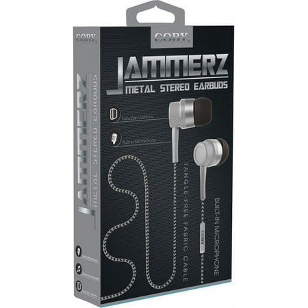 Earbuds+mic Braided Slvr COBY