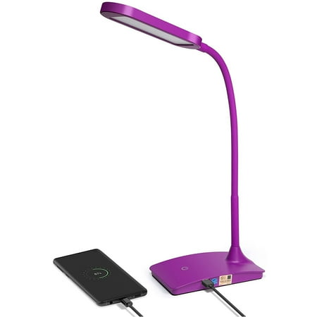 Ivy LED Desk Lamp w/USB Purple