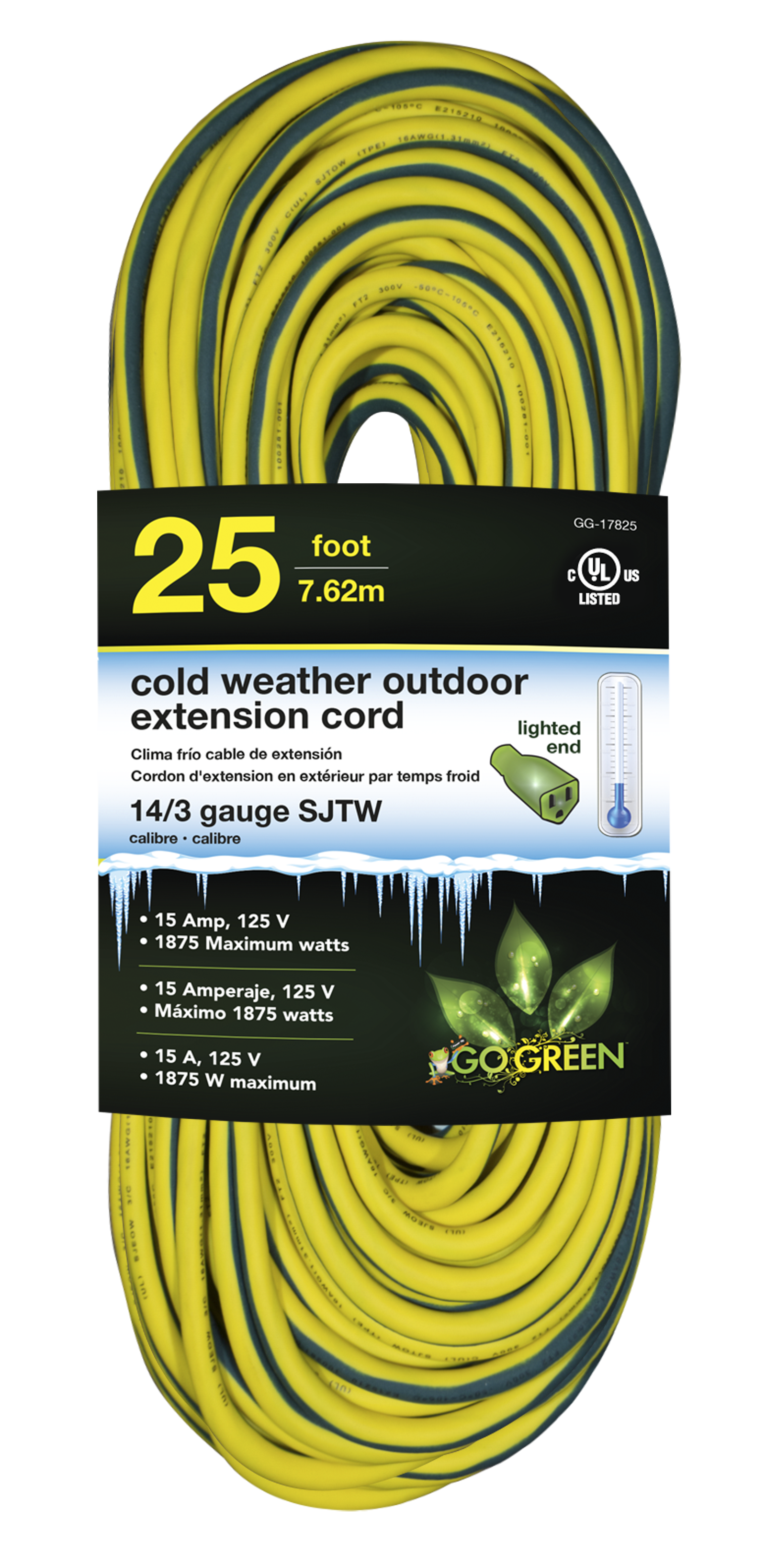 Extension Cord 25' 14g+Lt Outd