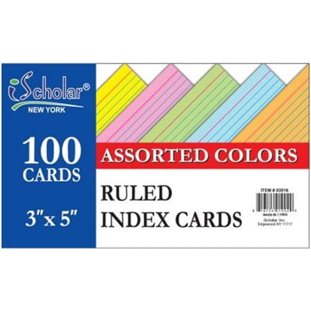 Index Card 3x5 Ruled Colored