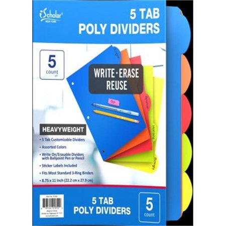 Dividers Poly 5-Tab Big iSchol