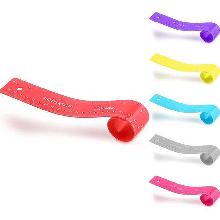 Enday 12" Ruler Twistable Red