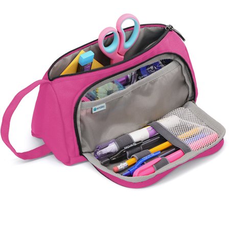 Pencil Pouch 3 Compartment PNK