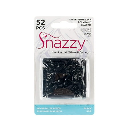 Hair Elastic BLK 75x2 52ct Sna