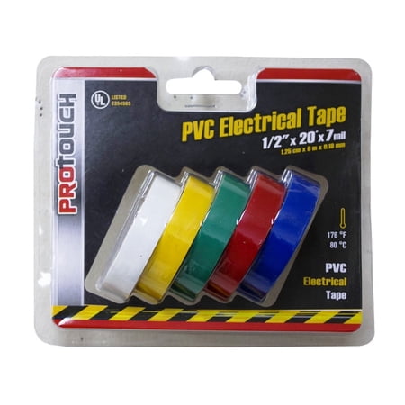 Electric Tape 5pk R,Y,B,G,W 20