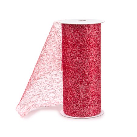 Metallic Mesh 6"x8yd Red